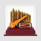 Handcrafted Indian Classical Music & Heritage Souvenir Display Case | Featuring Gwalior Fort & Miniature Folk Instruments (Ektara/Dotara & Dholak) GC-W-169-C