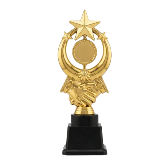 Premium Golden Handshake Excellence Award Trophy (Fiber Memento) M-655