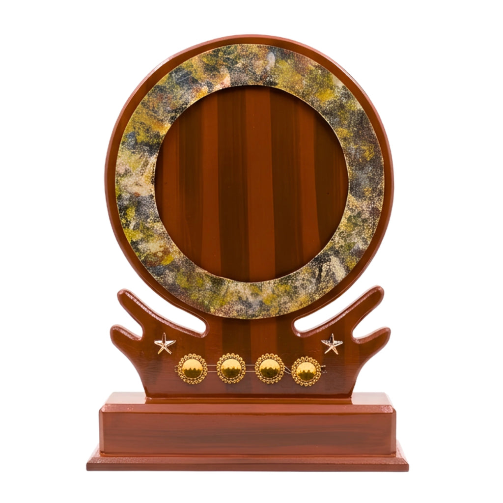 Elegant Circular Wooden Award Memento M-483