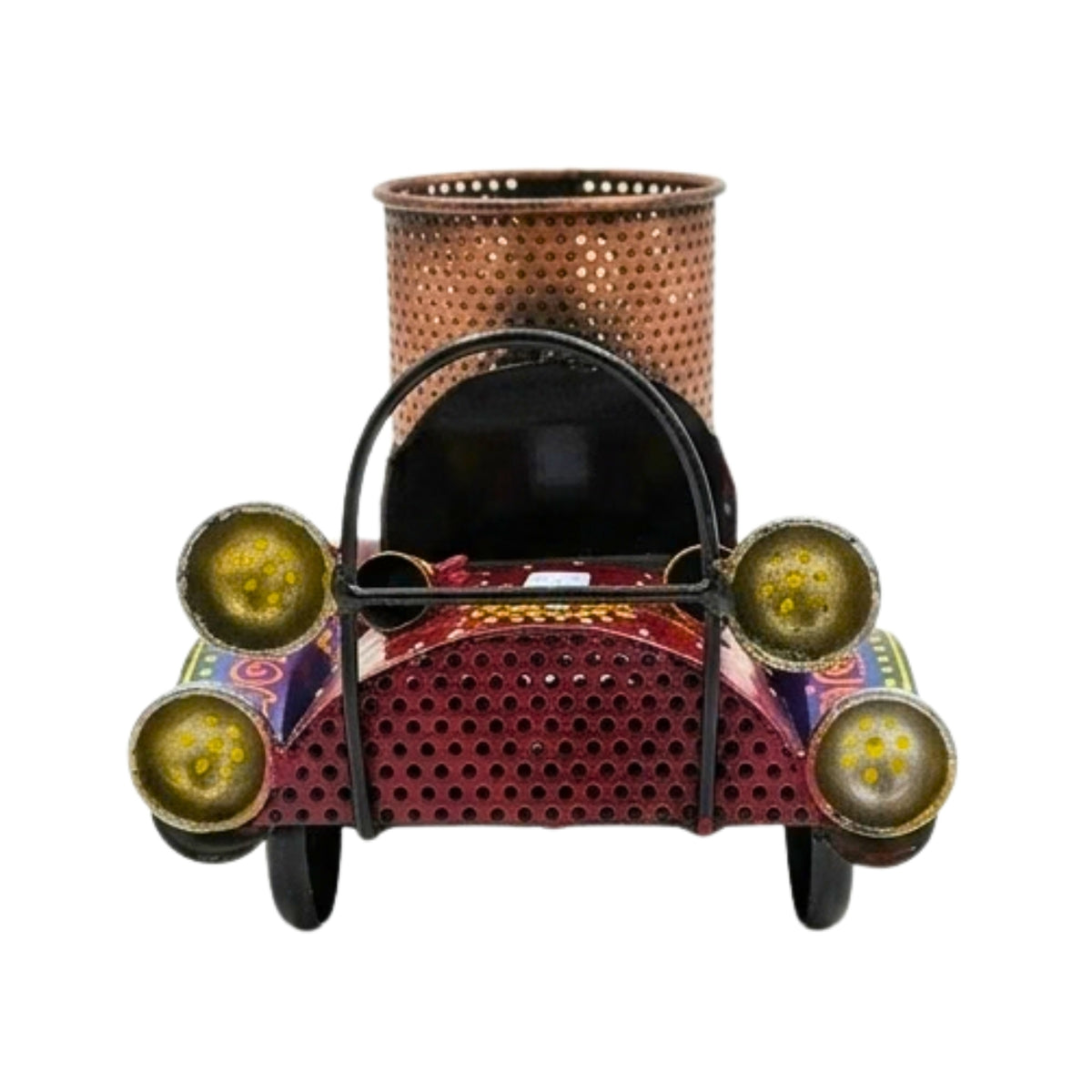 Handcrafted Vintage Car Metal Pen Stand & Desk Organizer