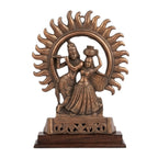 Traditional Copper Finish Gunmetal Radha Krishna Sun Aura Idol G-48-B