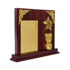 Premium Wooden Executive Memento Award with Golden Ashoka Pillar and Star Motif M-554-A