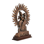 Traditional Copper Finish Gunmetal Radha Krishna Sun Aura Idol G-48-B