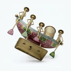 Handcrafted Traditional Iron Boat Rowers Pen Stand & Ethnic Desk Organizer I-311-A