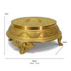 Handcrafted Brass Pooja Chowki – Traditional Engraved Idol Pedestal Stool for Home Mandir & Rituals BR-163-A