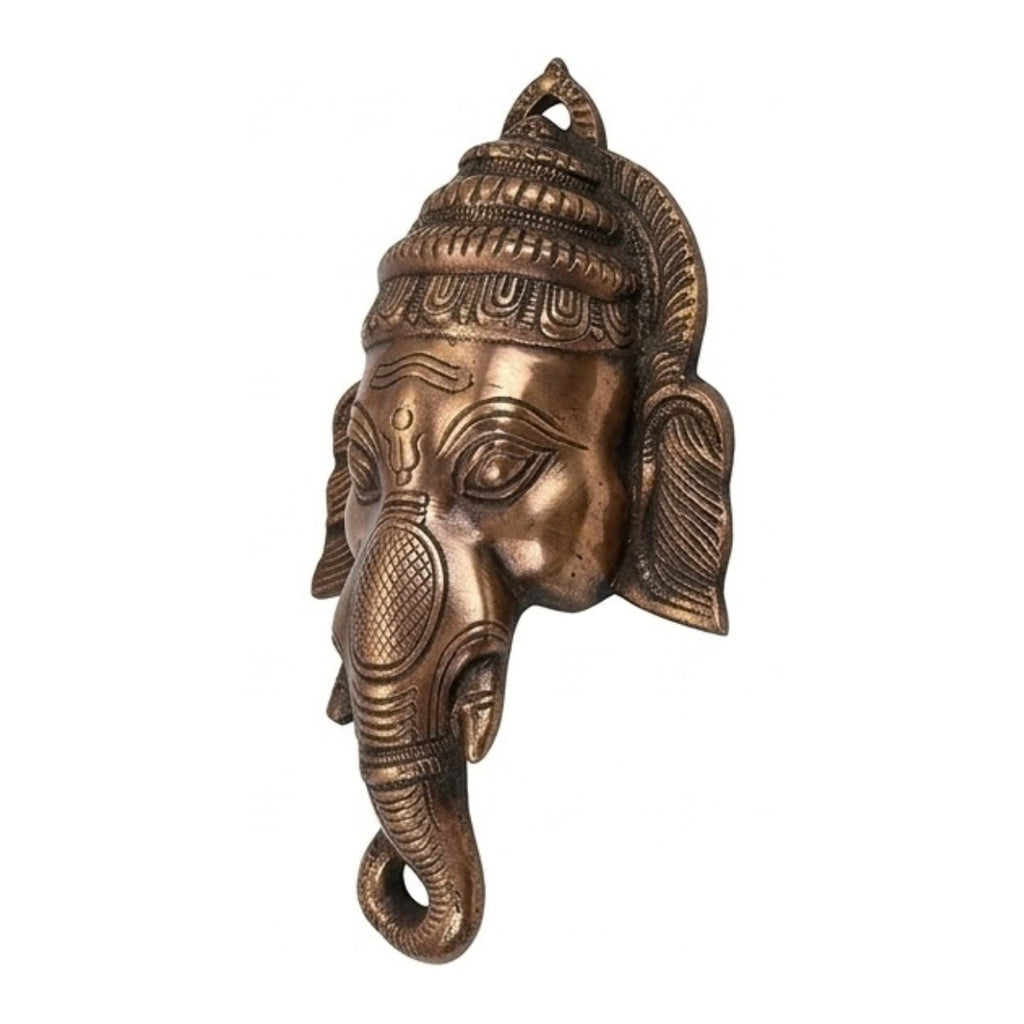 Divine Lord Ganesha Wall Hanging Sculpture in Premium Gunmetal Copper Finish G-116-B