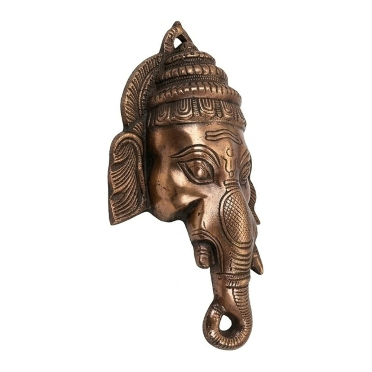 Divine Lord Ganesha Wall Hanging Sculpture in Premium Gunmetal Copper Finish G-116-B