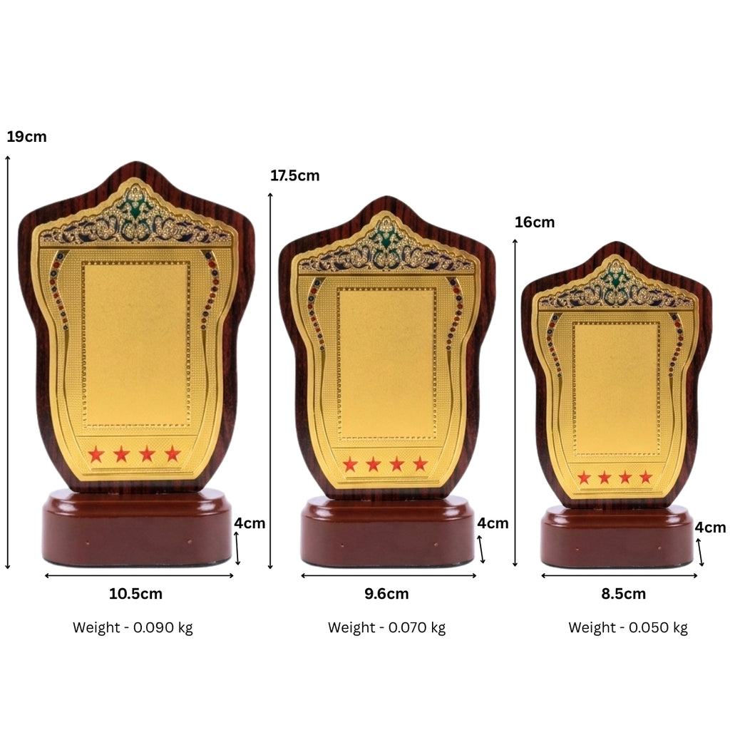 Royal Gold Shield Fiber Memento with Star Details M-620