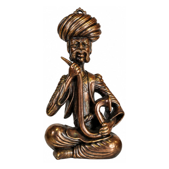 Handcrafted Gunmetal Copper Finished Rajasthani Musician Decorative Showpiece G-176-B