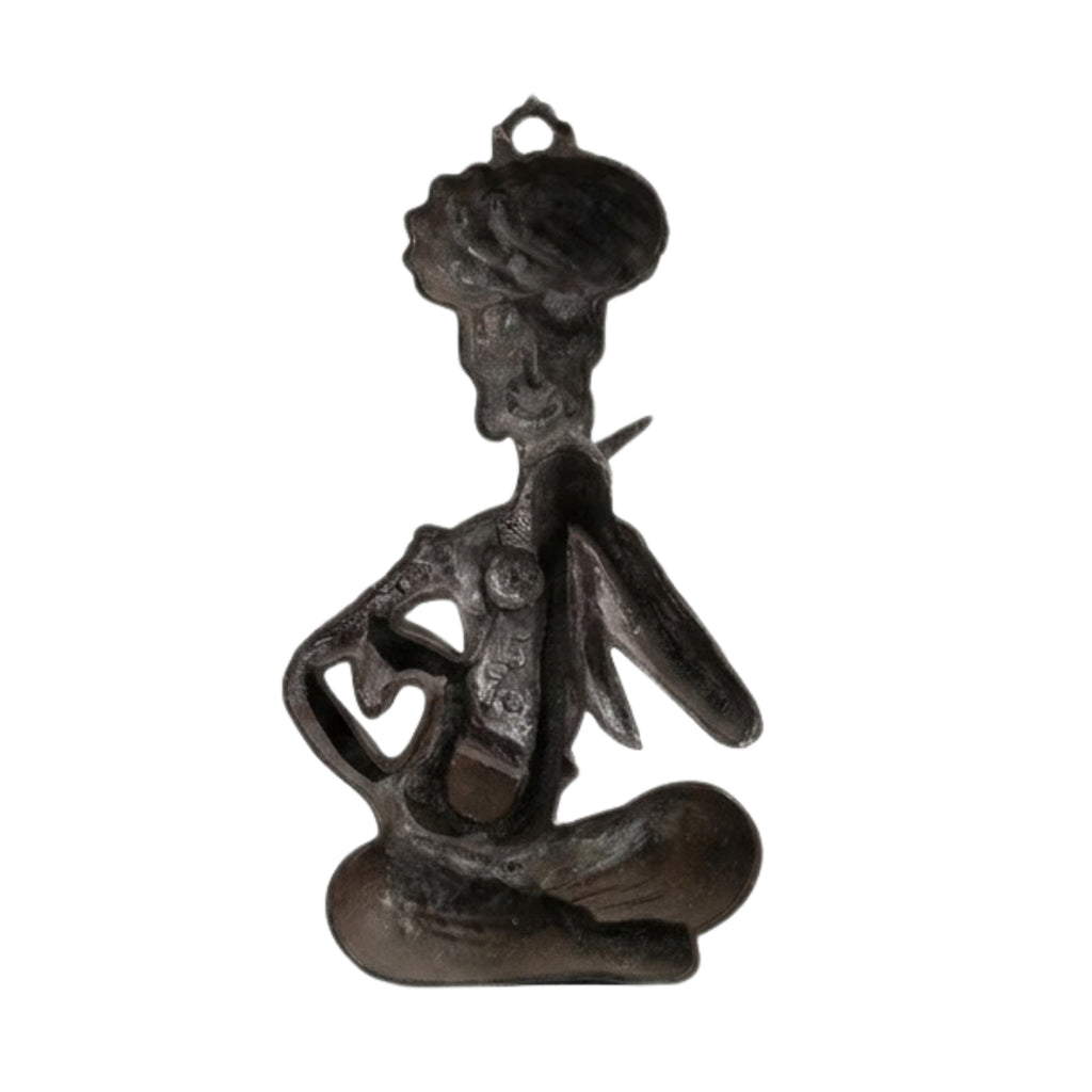 Handcrafted Gunmetal Copper Finished Rajasthani Musician Decorative Showpiece G-176-B