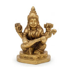 Handcrafted Brass Goddess Saraswati Idol – Traditional Seated Saraswati Maa Statue with Veena for Education, Art & Pooja Decor BR-381-A