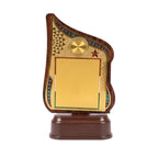 Elite Tricolor-Accented Wooden Finish Fiber Trophy & Recognition Memento M-628