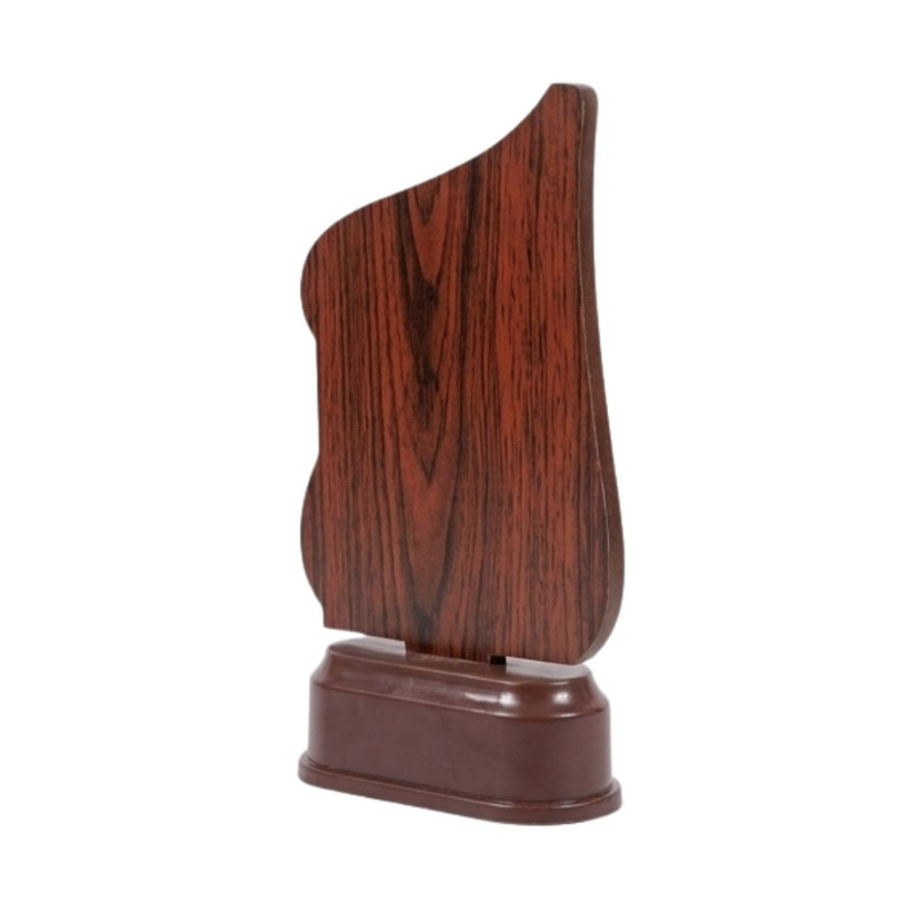 Elite Tricolor-Accented Wooden Finish Fiber Trophy & Recognition Memento M-628