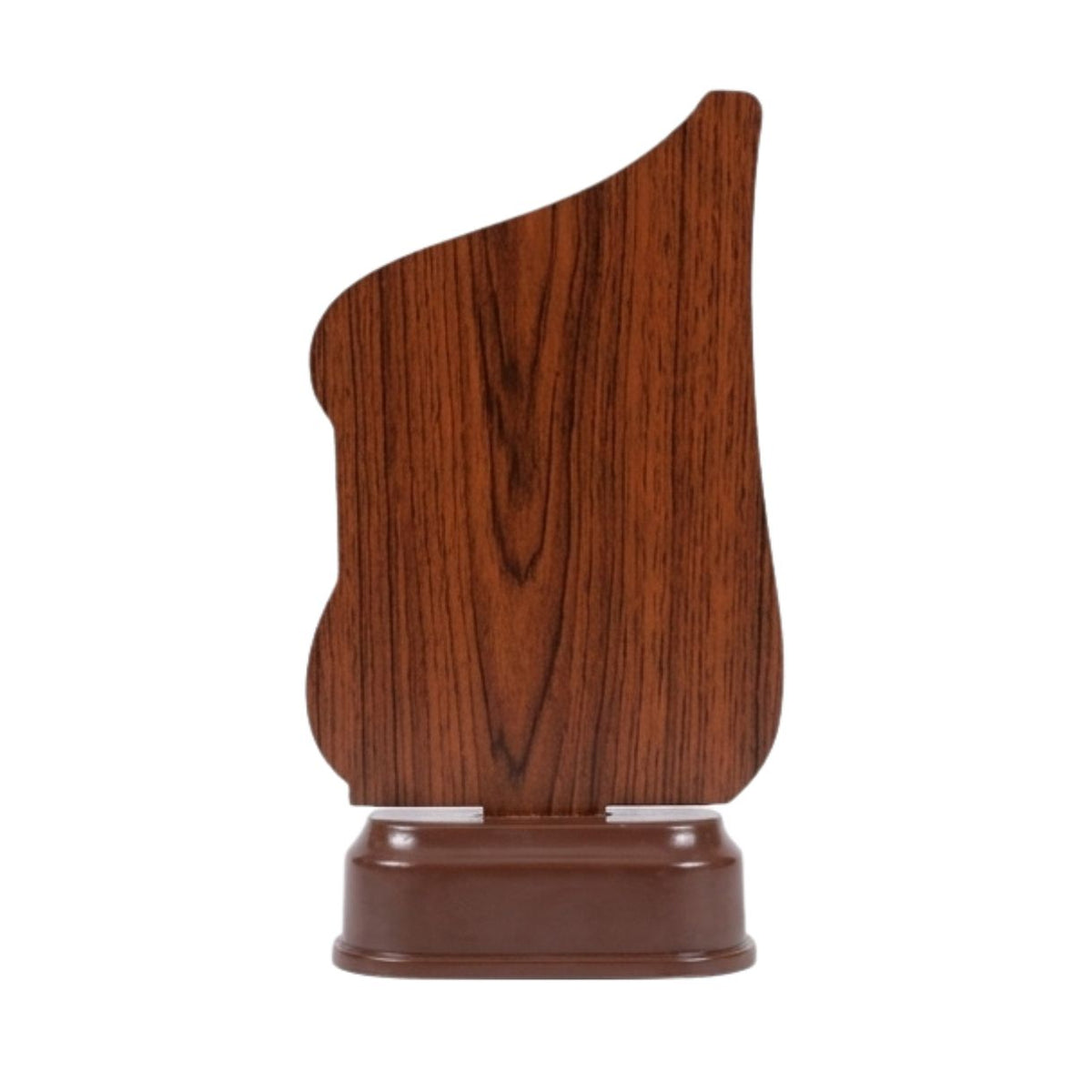 Elite Tricolor-Accented Wooden Finish Fiber Trophy & Recognition Memento M-628