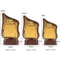 Elite Tricolor-Accented Wooden Finish Fiber Trophy & Recognition Memento M-628