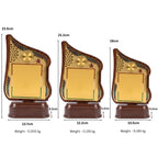 Elite Tricolor-Accented Wooden Finish Fiber Trophy & Recognition Memento M-628