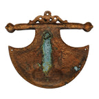 Handcrafted Lord Ganesha Shield Shield-Shaped Fan Metal Wall Hanging Plaque (Antique Gunmetal Copper Finish) G-19-A
