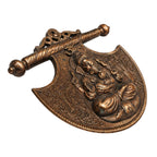 Handcrafted Lord Ganesha Shield Shield-Shaped Fan Metal Wall Hanging Plaque (Antique Gunmetal Copper Finish) G-19-A