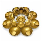 Handcrafted Multi-Tier Metal Lotus Tealight Candle Holder and Diya Stand (Antique Gold Finish) W-113-A