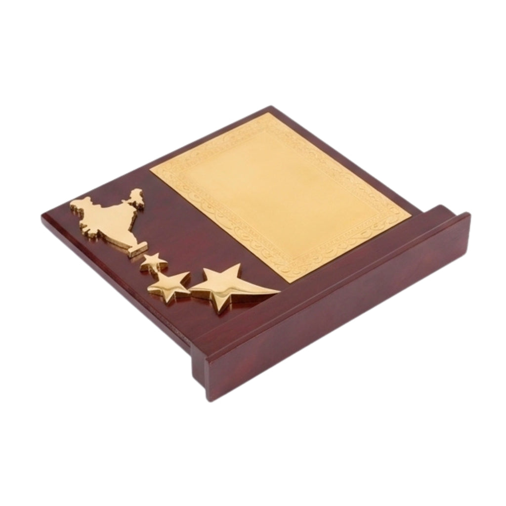 Patriotic India Map & Rising Stars Wooden Recognition Award M-70-A