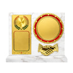 Executive White Marble Finish Wooden Partnership & Excellence Memento M-255-A