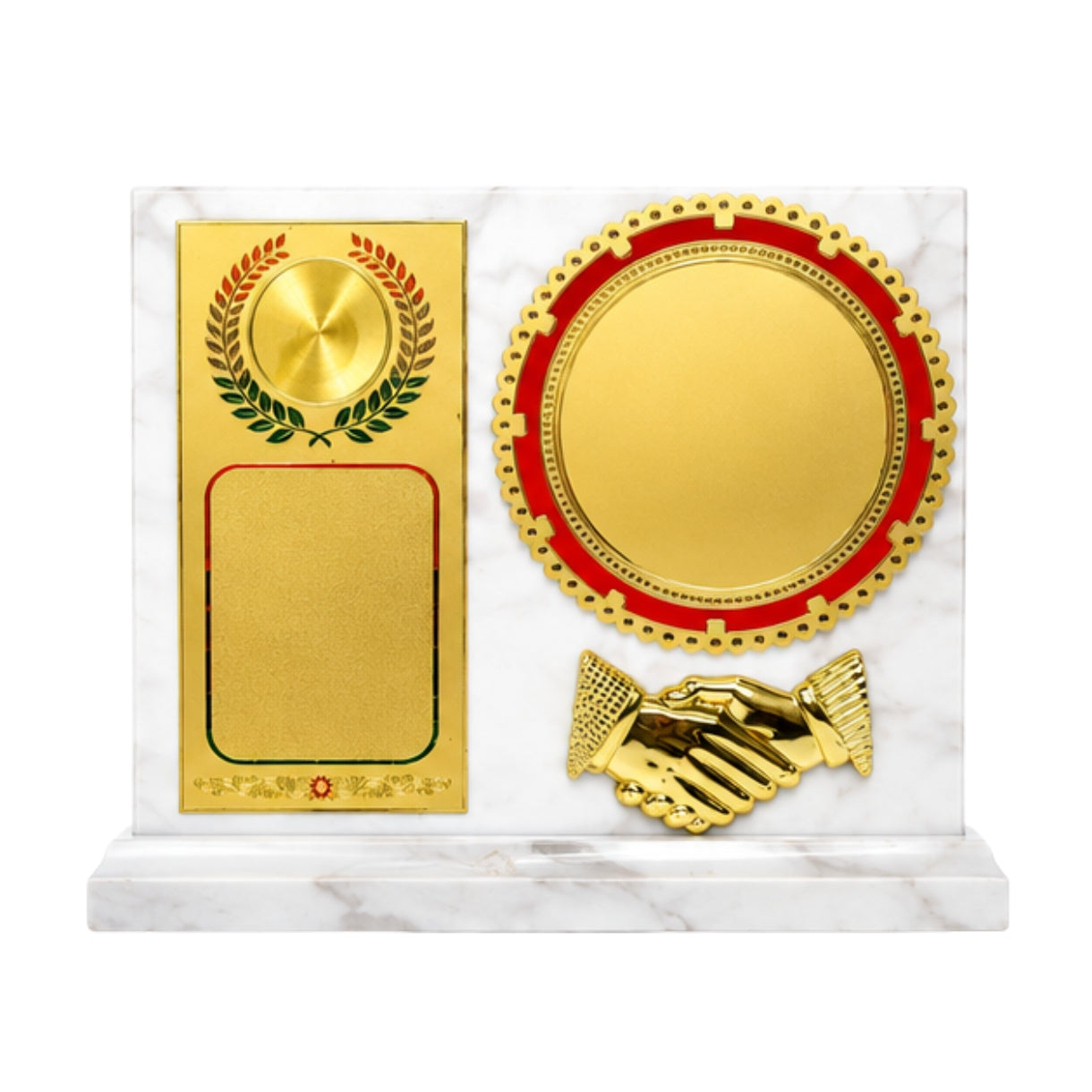 Executive White Marble Finish Wooden Partnership & Excellence Memento M-255-A
