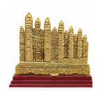 Premium Handcrafted Metal Gwalior Fort Model Statue with Multi-Tier Wooden Base W-85-F