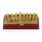 Premium Handcrafted Metal Gwalior Fort Model Statue with Multi-Tier Wooden Base W-85-F