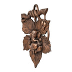 Handcrafted Baby Ganesha Seated on Betel Leaf Metal Wall Hanging Plaque (Antique Gunmetal Copper Finish) G-11-A