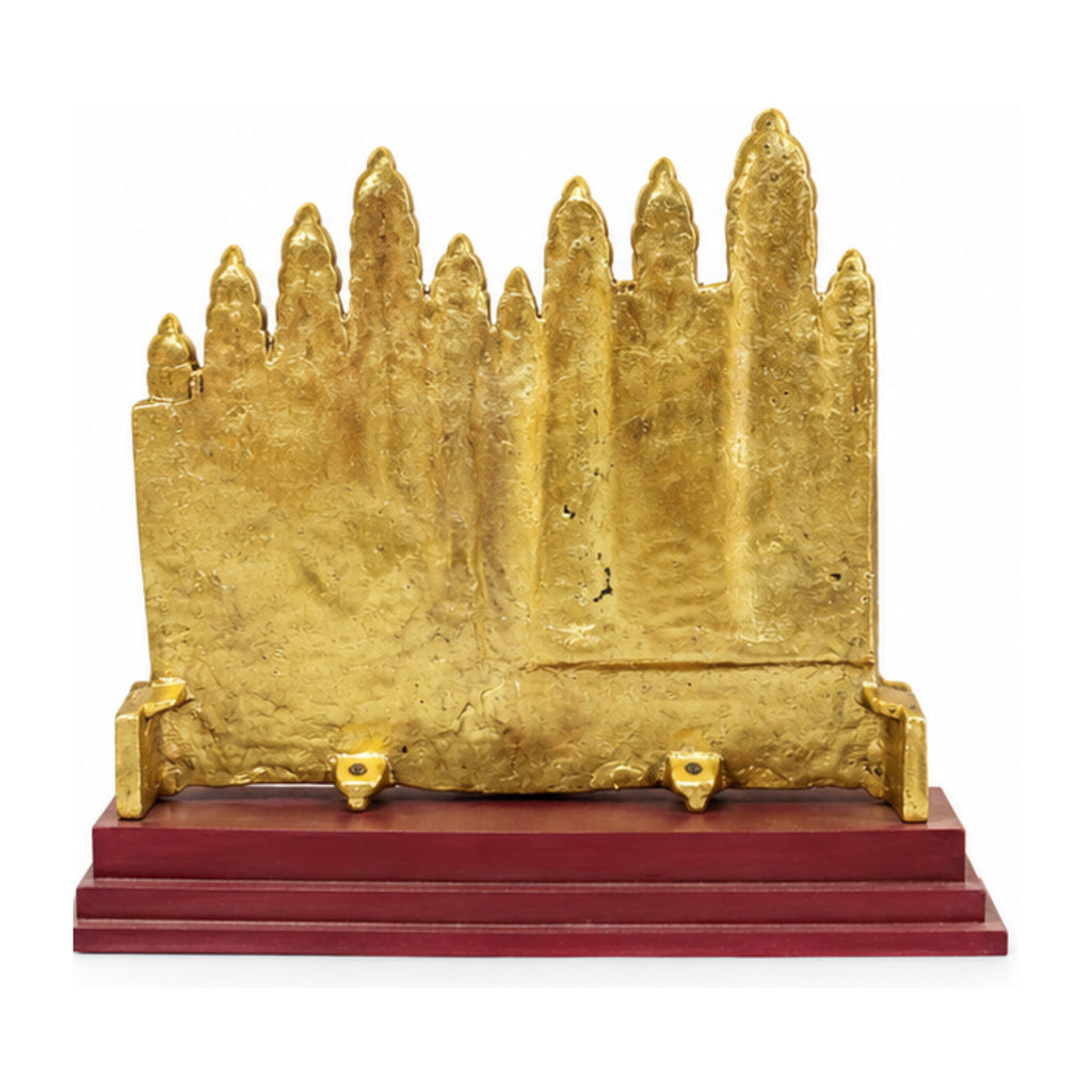 Premium Handcrafted Metal Gwalior Fort Model Statue with Multi-Tier Wooden Base W-85-F