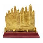 Premium Handcrafted Metal Gwalior Fort Model Statue with Multi-Tier Wooden Base W-85-F