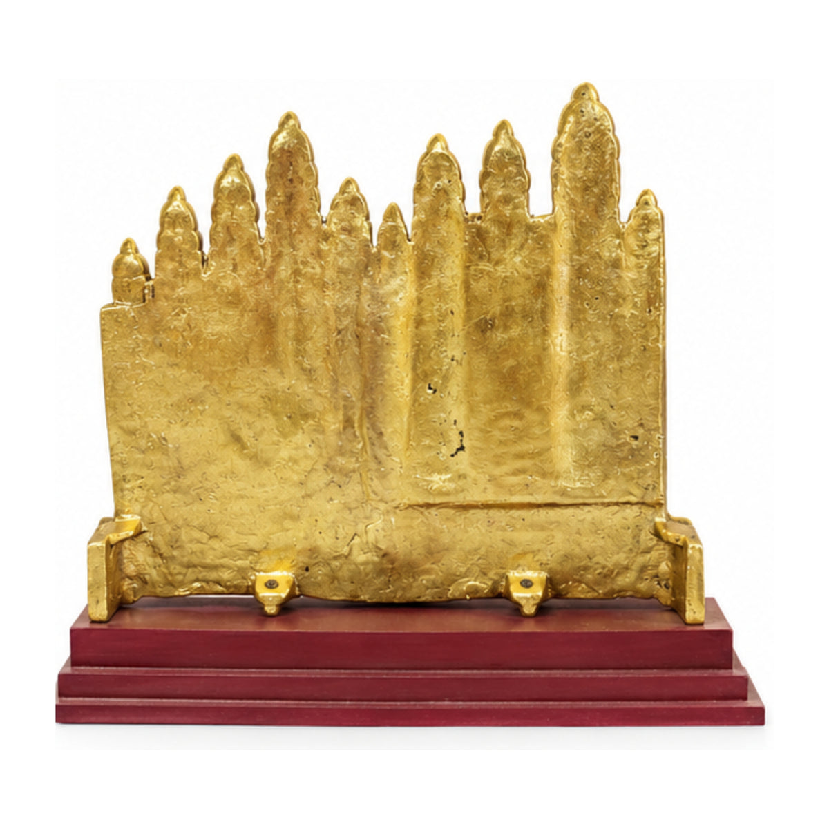 Premium Handcrafted Metal Gwalior Fort Model Statue with Multi-Tier Wooden Base W-85-F