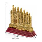 Premium Handcrafted Metal Gwalior Fort Model Statue with Multi-Tier Wooden Base W-85-F