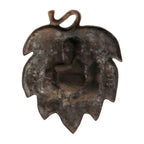 Divine Ganesha Leaf Metal Wall Decor in Gunmetal Copper Finish G-147-A