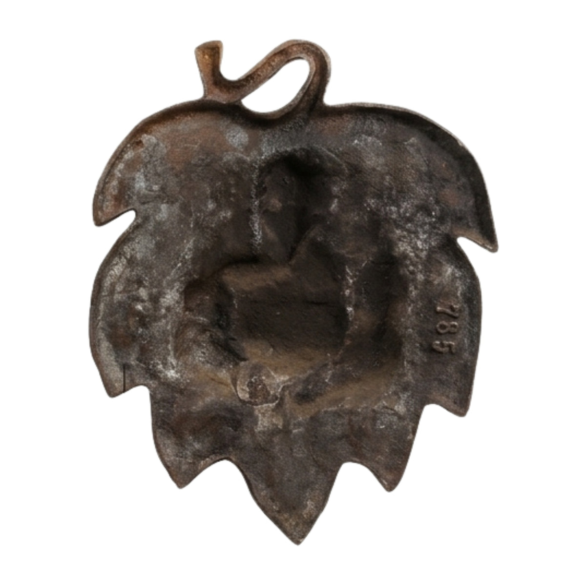 Divine Ganesha Leaf Metal Wall Decor in Gunmetal Copper Finish G-147-A