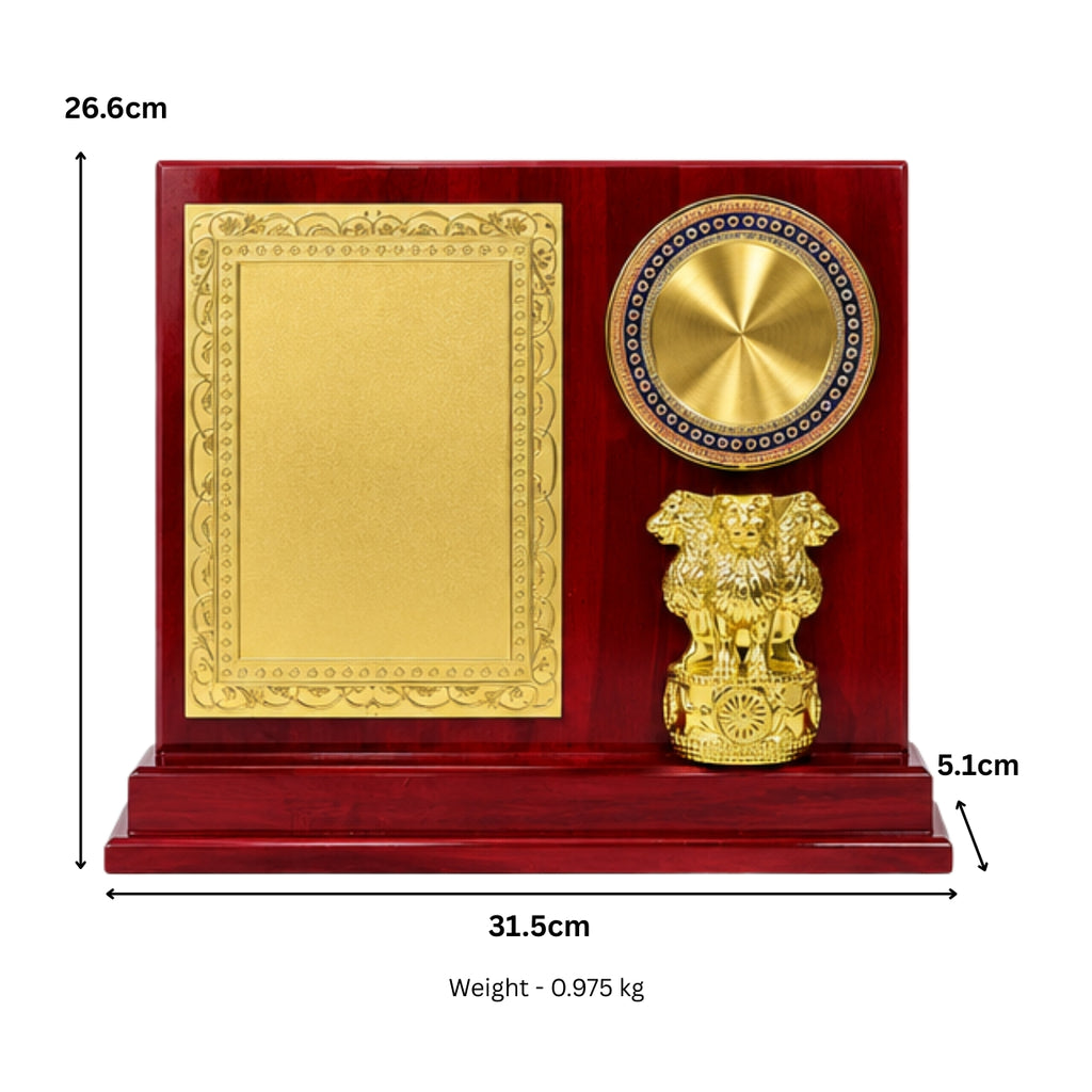 State Emblem Executive Glossy Mahogany Wooden Memento M-57-A