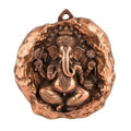 Handcrafted Metal Ganesha in Stone-Texture Medallion – Auspicious Wall Accent G-276-A