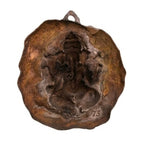 Handcrafted Metal Ganesha in Stone-Texture Medallion – Auspicious Wall Accent G-276-A