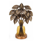 Handcrafted Meditating Lord Buddha Statue Under Bodhi Tree Decorative Showpiece (Antique Gold & Green Finish) I-429-A