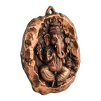 Handcrafted Metal Ganesha in Stone-Texture Medallion – Auspicious Wall Accent G-276-A