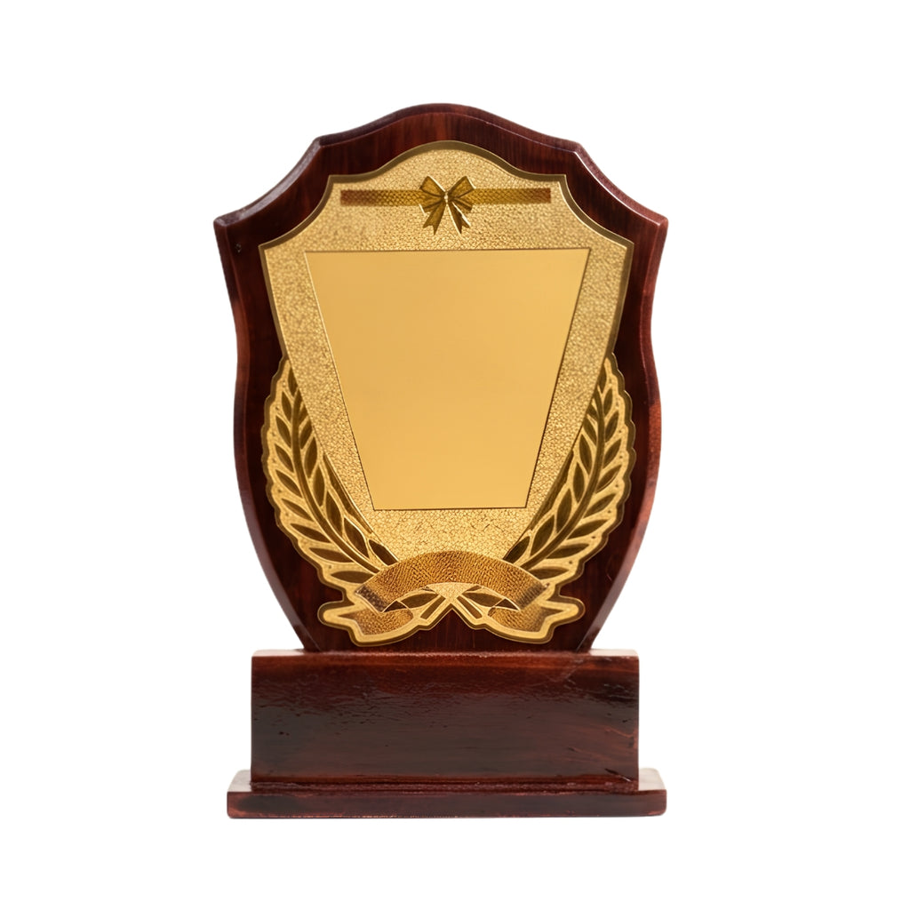 Classic Wooden Shield Recognition Trophy Memento M-358-C