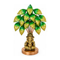 Handcrafted Lord Ganesha Idol Under Tree Decorative Showpiece (Antique Gold & Green Leaf Finish) I-430-A