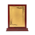 Classic Botanical Filigree Gold Plaque Mahogany Wooden Memento M-629-A