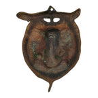 Divine Ganesha on Leaf Metal Wall Art in Gunmetal Copper Patina G-7-A