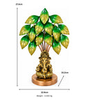 Handcrafted Lord Ganesha Idol Under Tree Decorative Showpiece (Antique Gold & Green Leaf Finish) I-430-A