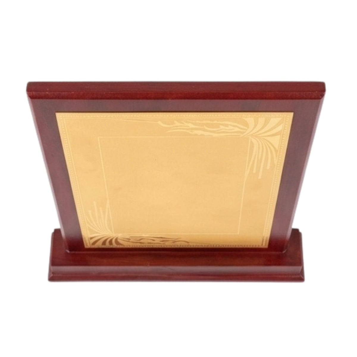 Classic Botanical Filigree Gold Plaque Mahogany Wooden Memento M-629-A