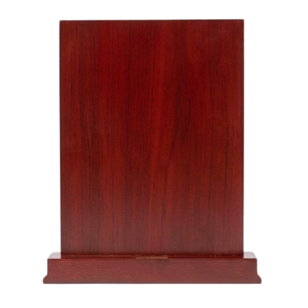 Classic Botanical Filigree Gold Plaque Mahogany Wooden Memento M-629-A