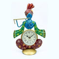 Handcrafted Lord Krishna Iron Table Clock & Spiritual Desk Decor I-309-A
