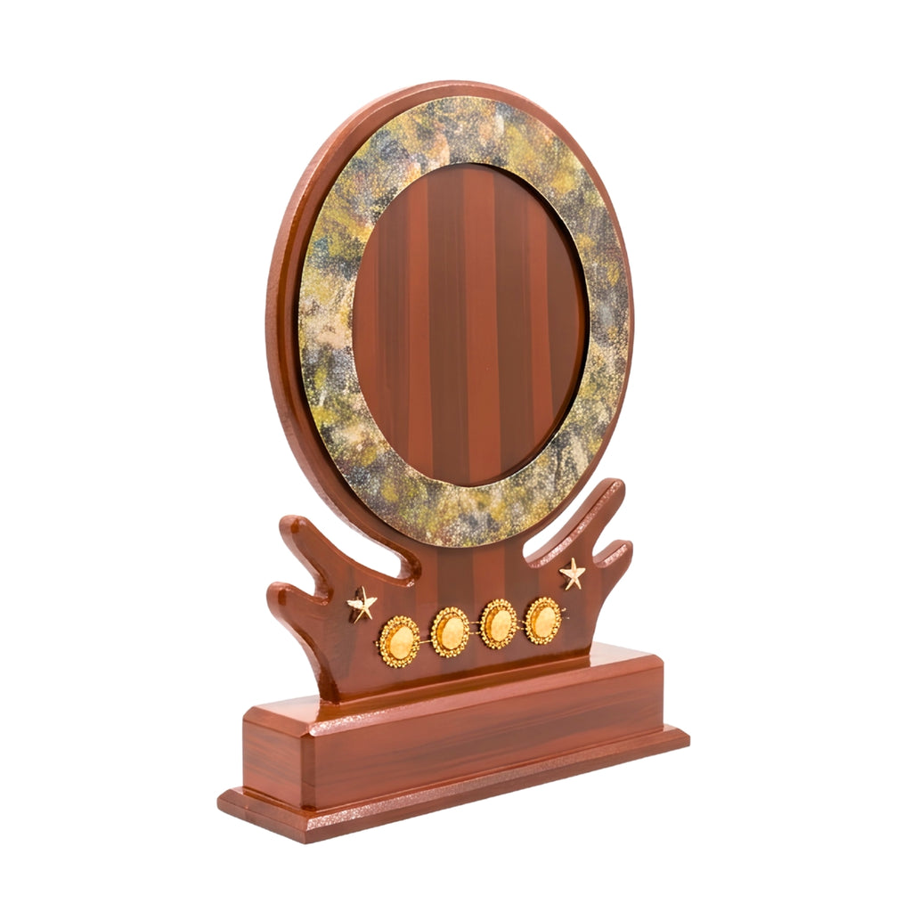 Elegant Circular Wooden Award Memento M-483