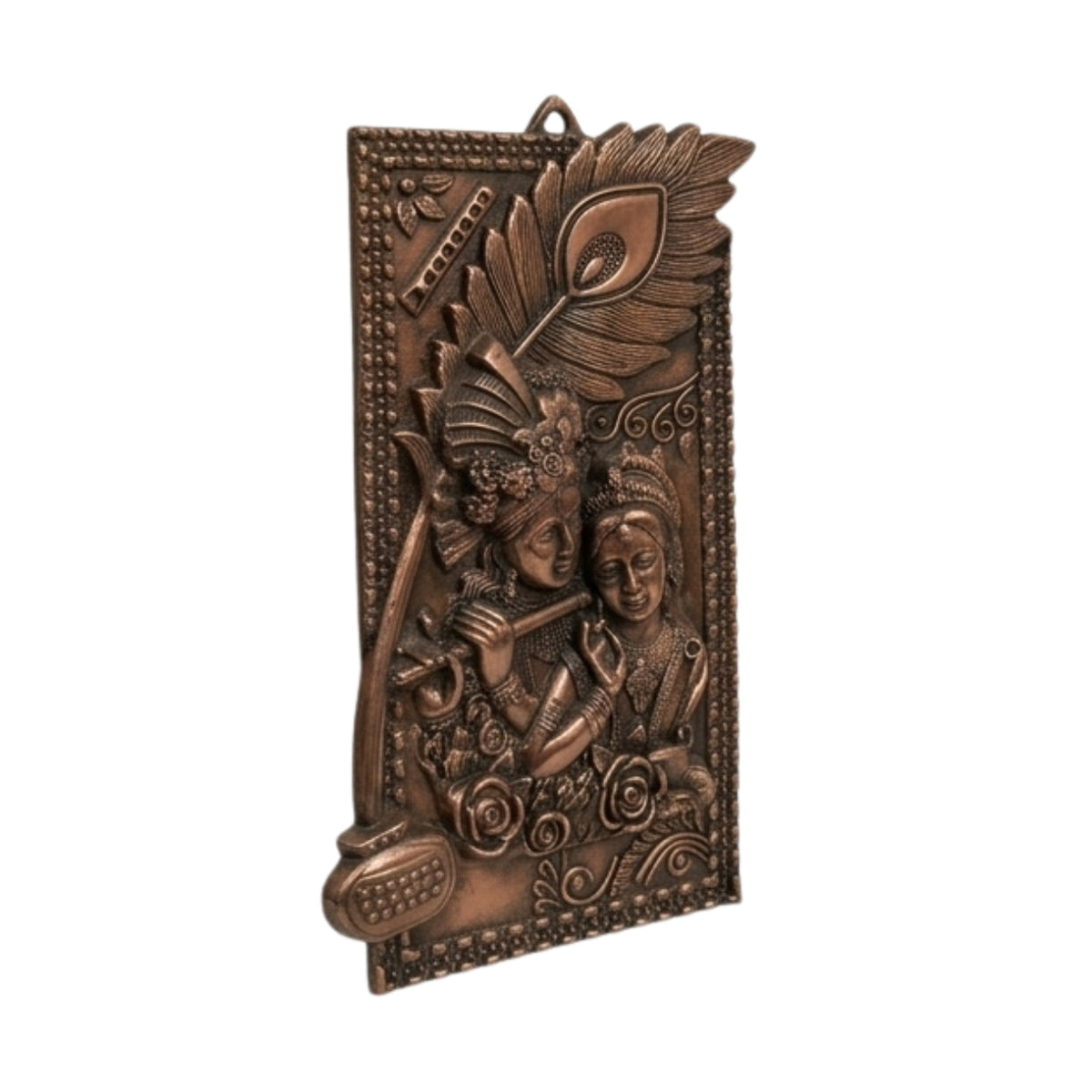 Gunmetal Copper Finish Radha Krishna Wall Hanging Art Panel G-261-A